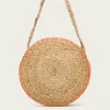 Bolso Redondo Yute Natural Naranja Portixol