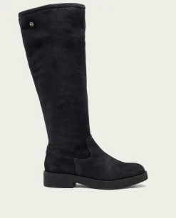 Botas Altas Planas Carbon Con Cremallera Vega