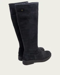 Botas Altas Planas Carbon Con Cremallera Vega