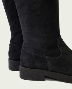 Botas Altas Planas Carbon Con Cremallera Vega
