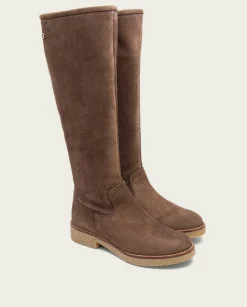Botas Altas Planas Moka Con Cremallera Vega
