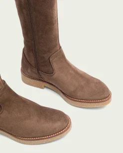 Botas Altas Planas Moka Con Cremallera Vega