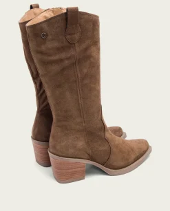 Botas Cowboy Moka Con Cremallera Java