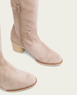 Botas De Tacón Arena Con Cremallera Nora