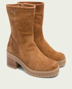 Botas De Tacón Cuero Con Cremallera Reiko