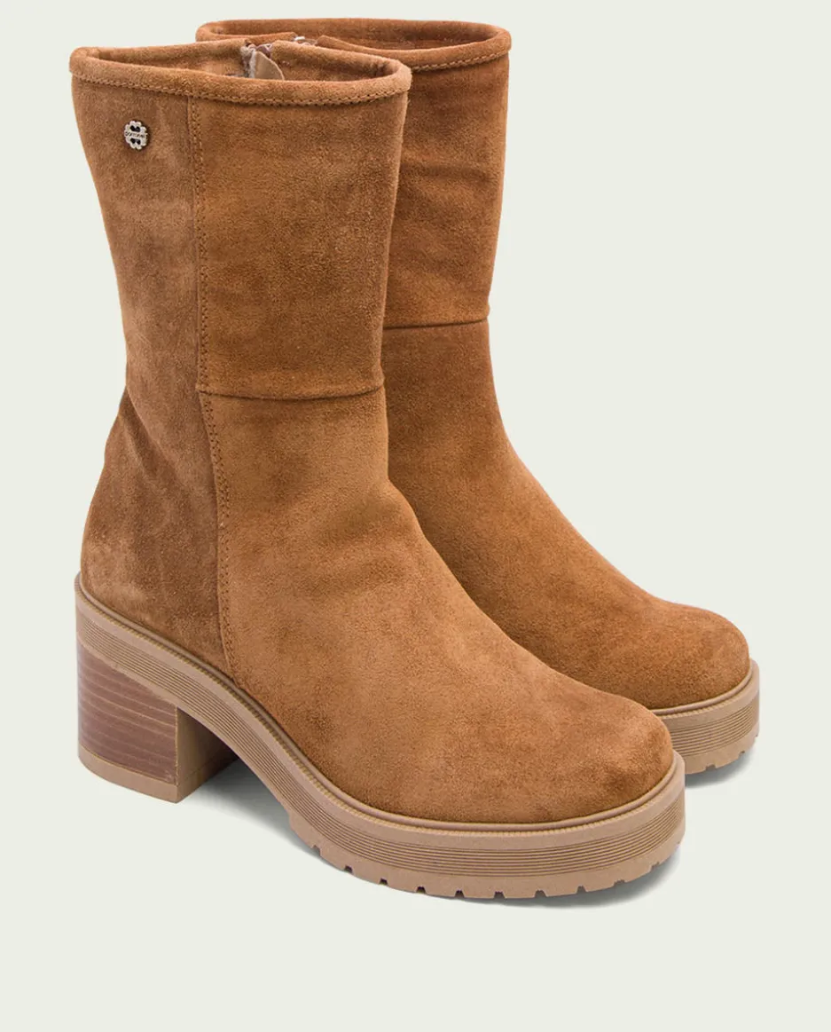 Botas De Tacón Cuero Con Cremallera Reiko