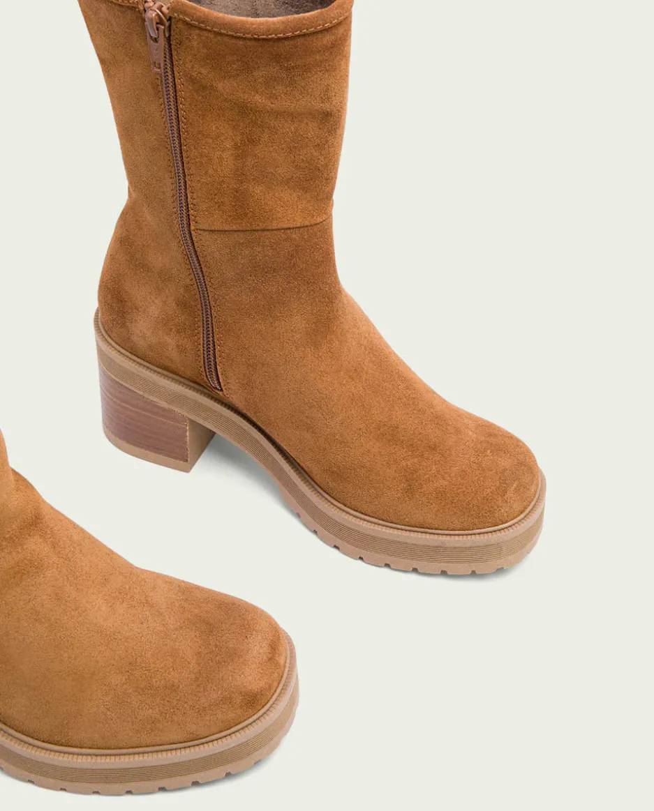 Botas De Tacón Cuero Con Cremallera Reiko