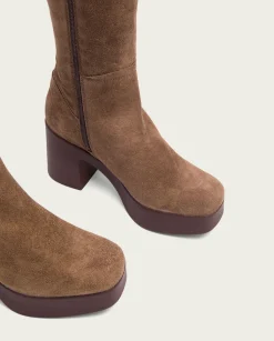 Botas De Tacón Moka Con Cremallera Larisa