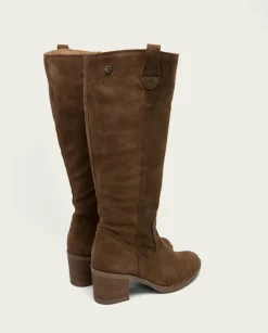 Botas De Tacón Moka Con Cremallera Nora