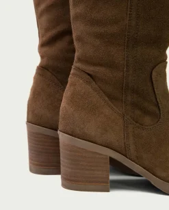 Botas De Tacón Moka Con Cremallera Nora