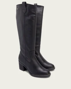 Botas De Tacón Negra Con Cremallera Nina