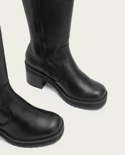 Botas De Tacón Negro Con Cremallera Riva