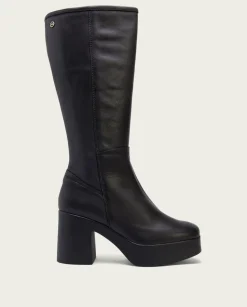 Botas De Tacón Negro Con Cremallera Lea