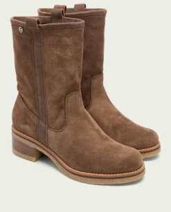 Botas Planas Moka Con Tiradores Paula