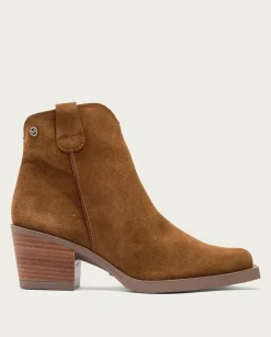 Botines Cowboy Cuero Con Cremallera Jara