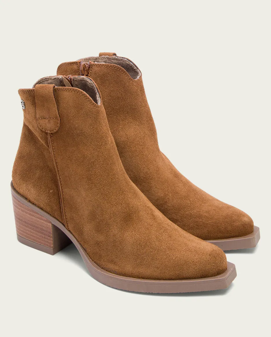 Botines Cowboy Cuero Con Cremallera Jara