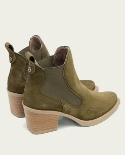 Botines Cowboy Kaki Con Elasticos Jackie