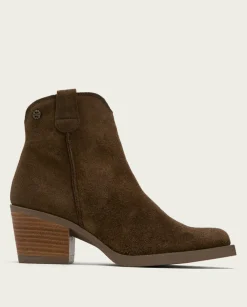 Botines Cowboy Moka Con Cremallera Jara