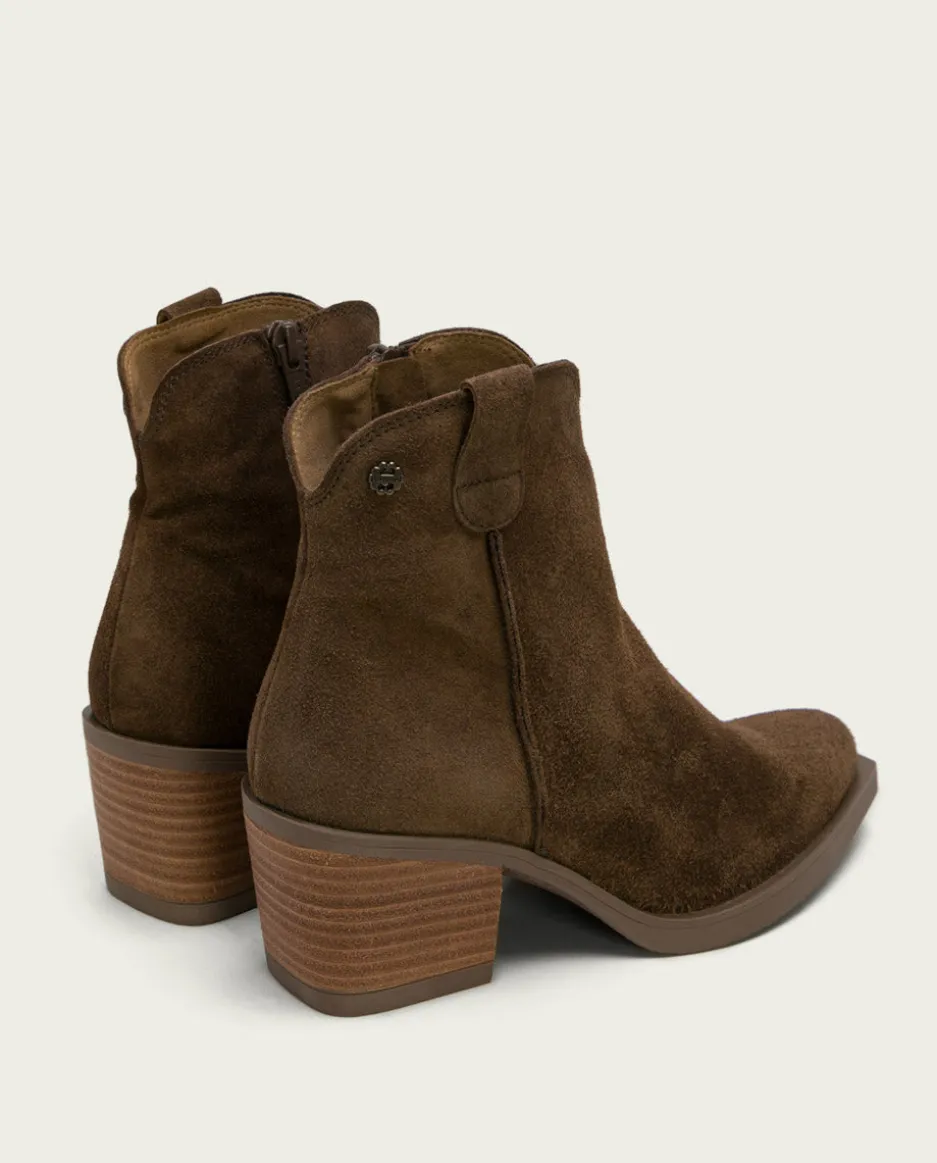 Botines Cowboy Moka Con Cremallera Jara