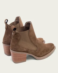 Botines Cowboy Moka Con Elasticos Jackie