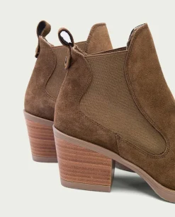 Botines Cowboy Moka Con Elasticos Jackie