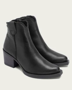 Botines Cowboy Negro Con Cremallera Jade