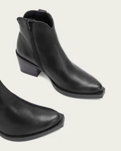 Botines Cowboy Negro Con Cremallera Jade