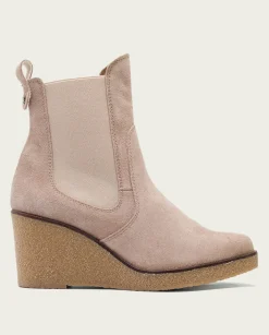 Botines De Cuña Arena Con Elasticos Malena