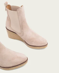 Botines De Cuña Arena Con Elasticos Malena