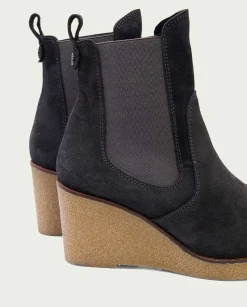 Botines De Cuña Carbon Con Elasticos Malena