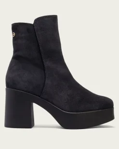 Botines De Tacón Carbon Con Cremallera Leta