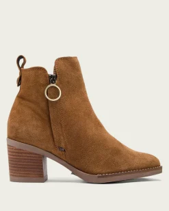 Botines De Tacón Cuero Con Cremallera Nery