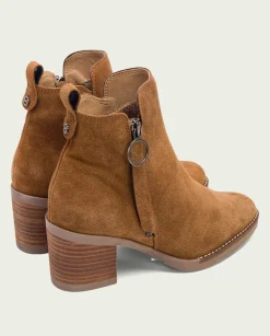 Botines De Tacón Cuero Con Cremallera Nery