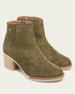 Botines De Tacón Kaki Con Cremallera Nala