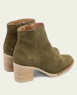 Botines De Tacón Kaki Con Cremallera Nala