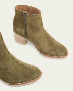 Botines De Tacón Kaki Con Cremallera Nala
