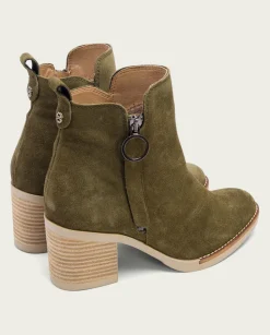 Botines De Tacón Kaki Con Cremallera Nery