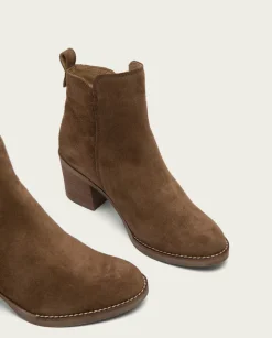 Botines De Tacón Moka Con Cremallera Nery