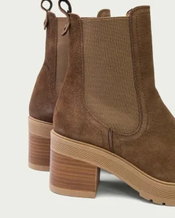 Botines De Tacón Moka Con Elasticos Rea