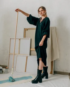 Botines De Tacón Negro Con Cremallera Lana