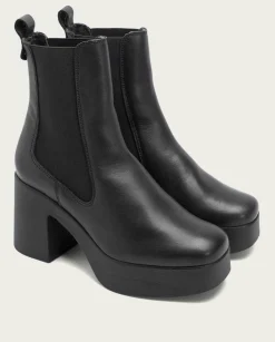Botines De Tacón Negro Con Elasticos Laura