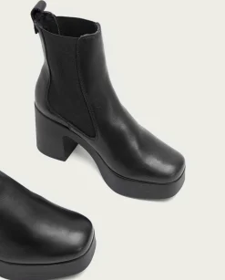 Botines De Tacón Negro Con Elasticos Laura