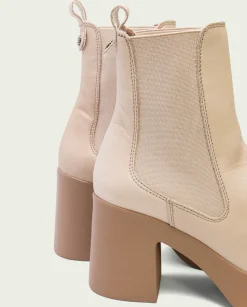 Botines De Tacón Taupe Con Elasticos Laura
