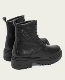 Botines Piel Negros Acordonados Simona