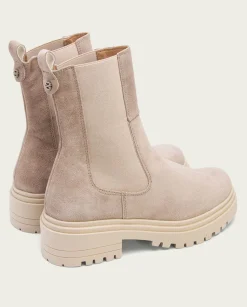 Botines Planos Arena Con Elasticos Sibila