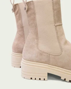Botines Planos Arena Con Elasticos Sibila