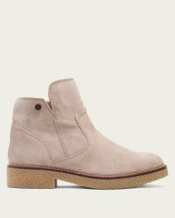 Botines Planos Arena Con Cremallera Valerie