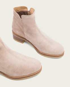 Botines Planos Arena Con Cremallera Poppy