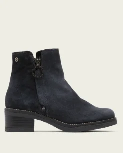 Botines Planos Carbon Con Cremallera Poppy