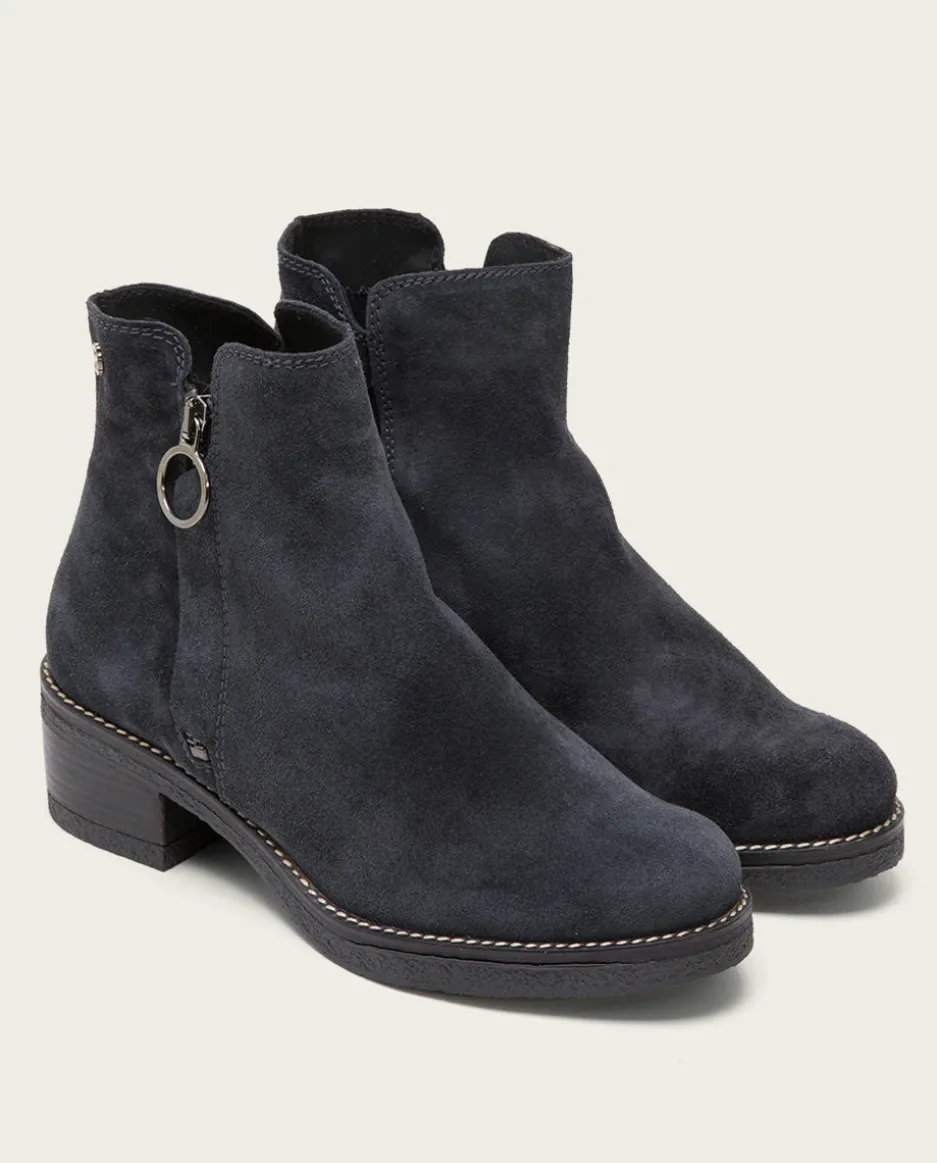 Botines Planos Carbon Con Cremallera Poppy